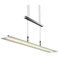B.K.Licht - LED höhenverstellbar, dimmbar via Touch, warmweiße Lichtfarbe, Hängeleuchte, Hängelampe Esstisch, Esszimmerlampe hängend, Wohnzimmerlampe, 85x175 cm, Matt-Nickel