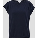 s.Oliver T-Shirt mit gerafften Ärmeln, Damen, blau, 40