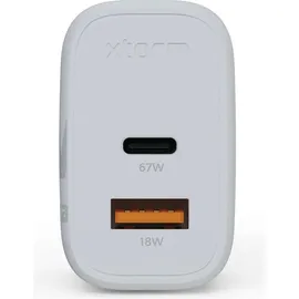 Xtorm GaN2 Ultra Wand-Ladegerät 67W / PD / 1x USB-C / 1x USB-A weiß
