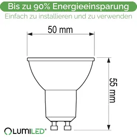 Lumiled LED Spot 6W GU10 3000K warmweiß 10 St.