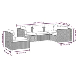 vidaXL Garten-Lounge-Set 5-tlg. braun