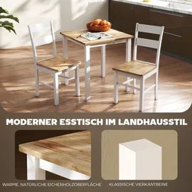 Homcom Küchentisch 69 x 75 x 69 cm Eiche beige/braun