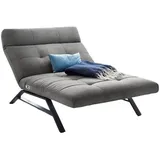 KAWOLA Liege AMERIVA Sessel Relaxliege Maxi Velvet grau Fuß schwarz
