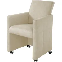 Exxpo - sofa fashion Esszimmersessel, Loungesessel auf Rollen, schmale