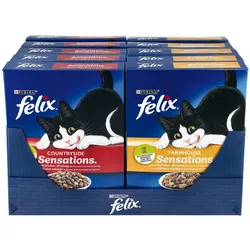 Felix Katzennahrung Sensations 1 kg, verschiedene Sorten, 10er Pack