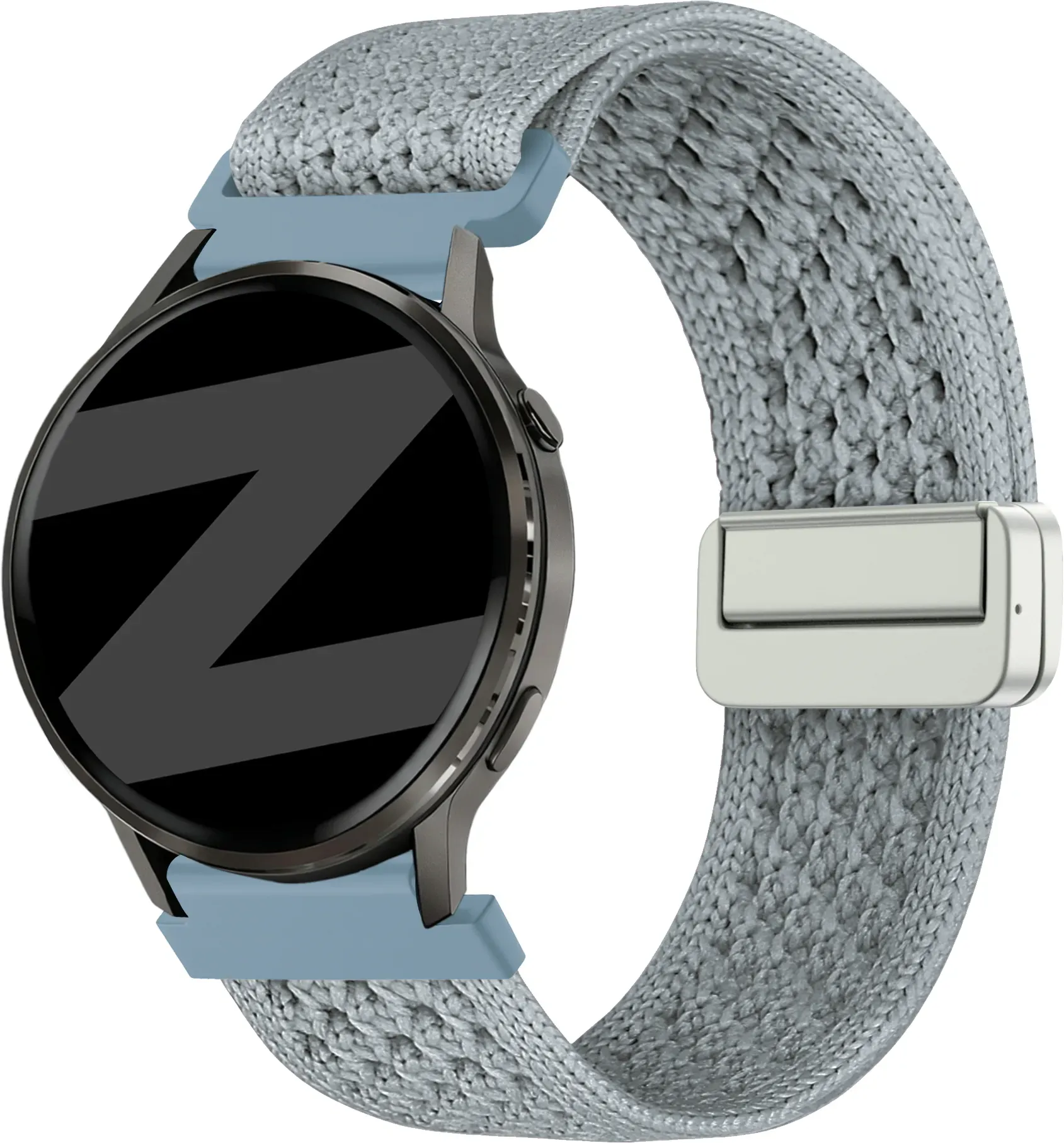Bandz Oozoo Smartwatch 20mm Armband Nylon für Oozoo Smartwatch 20mm - Hellblau - Magnetischer Verschluss