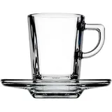 Pasabahce Espressotasse mit Untertasse 0,072 l Transparent 6 St.