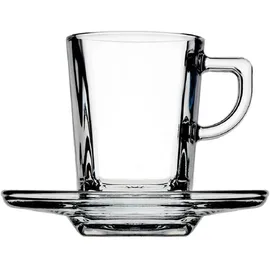 Pasabahce Espressotasse mit Untertasse 0,072 l Transparent 6 St.