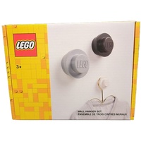 Lego Wandhaken-Set in Schwarz, Grau, Weiß