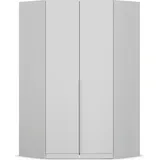 otto home Eckkleiderschrank OTTO HOME "Kleiderschrank Schrank Ankleidezimmer Schlafzimmer Garderobe AGORDO", grau (seidengrau), B:117cm H:210cm T:117cm, Holzwerkstoff, Schränke, Eckkleiderschrank, voll ausgestattet mit großzügigem Stauraum, 2 Höhen MADE IN GERMANY