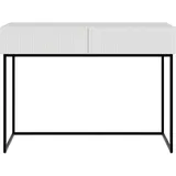 Selsey Schminktisch Makeup Tisch Frisiertisch Kosmetiktisch 110 cm mit 2 Schubladen Veldio Weiß Schwarze Beine