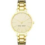 Nine West Women's Crystal Accented Bracelet Watch Gold