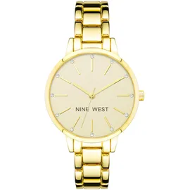 Nine West Women's Crystal Accented Bracelet Watch Gold