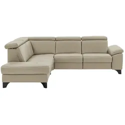 Kollektion Kraft Ecksofa Echtleder Linda ¦ beige ¦ Maße (cm): B: 261 H: 98 T: 209