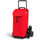 Gimi Tris Einkaufstrolley, wasserabweisende Tasche, 3-Rollen-System, Eco Verpackung, klappbares Gestell, Höchstlast: 30 kg, Rahmen: Stahl/Kunststoff, Einkaufstasche: Polyester, rot