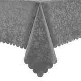 Romanstile Wachstuchtischdecke Outdoor Mitteldecke 100x100 grau Tischdecke abwaschbar 350GSM,quadratisch Tischtuch 100% wasserdicht,wetterfest Gartentischdecke für Geburtstag,Party,Garten,Draußen