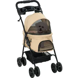PawHut Hundewagen 1-tlg Khaki 67 x 45 x 96 cm