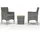 vidaXL 3-tlg. Bistro-Set Poly Rattan und Akazienholz Grau