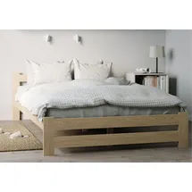 home collective Holzbett 120 x 200 cm Braun