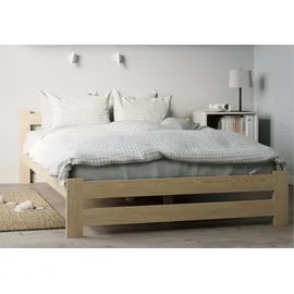 home collective Holzbett 120 x 200 cm Braun