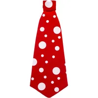 W WIDMANN MILANO Party Fashion 66741 - Clown-Krawatte, Rot mit Punkten, Einheitsgröße, für Erwachsene, Kostüm, Accessoire, Karneval, Mottoparty - Einheitsgröße