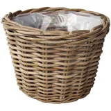 Van der Leeden Rattan Grau konisch mit Folienauskleidung Ø 35 cm