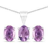vira jewels Ohrstecker Vira Jewels Silber 925 rhodiniert Amethyst 2,4