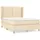 vidaXL Boxspringbett mit Matratze Creme 140x200 cm Stoff - Creme