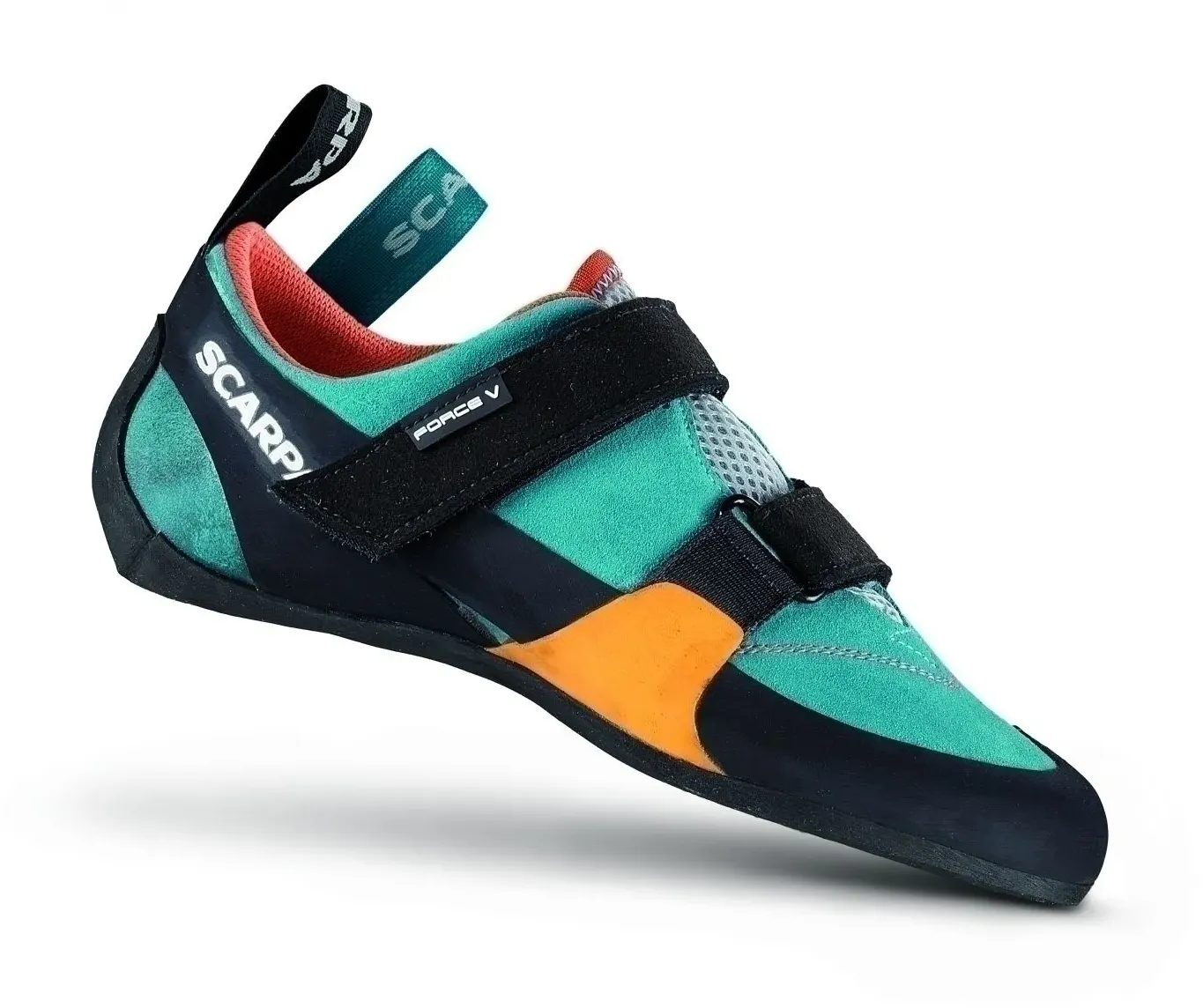 Scarpa FORCE V Damen Kletterschuh blau/orange - 41,5