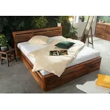 MASSIVMOEBEL24.DE Bett Sheesham 160x200 walnuss gewachst TORONTO #260