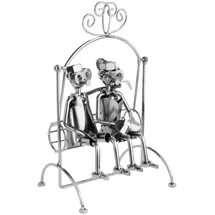 Brubaker Schraubenmännchen Liebespaar auf Schaukel - Handarbeit Eisenfigur Metallmännchen Liebe - Metallfigur Paar Geschenk für Freund und Freundin