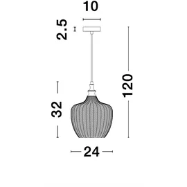 Nova Luce Loni 1-flg. E27 30 cm rund blau, schwarz