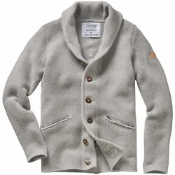 Liebling Herren Trachten-Jacke Slim Fit Grau einfarbig - S