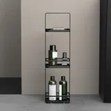 doporro Duschablage ohne Bohren, 3 Ebenen Badregal Stehend, Duschregal Schmales aus Metall, Modernes Design für Badezimmer und Toilette, Schwarz