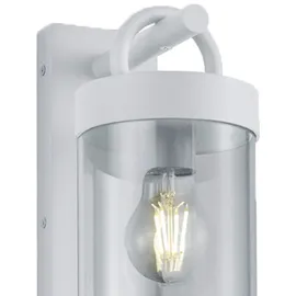 meineWunschleuchte Außenwandlaterne aus Aluminium Weiß Höhe 33cm