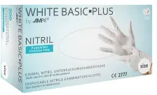 WHITE BASIC-PLUS Nitrilhandschuhe, puderfrei, weiß 01200-XL , 1 Packung = 200 Stück, Größe XL