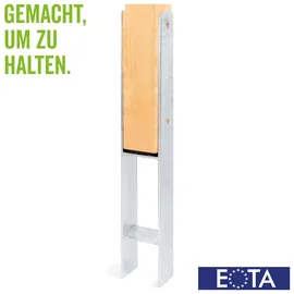 GAH Alberts Alberts 214968 H-Pfostenträger | feuerverzinkt | lichte Breite 91 mm Gesamthöhe 600 mm | Materialstärke 5 mm | 2er Set