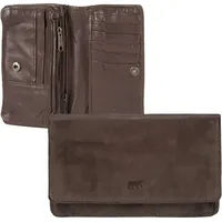 Bear Design Damen Geldbörse 14 Kartenfächer Portemonnaie Geldbeutel Leder braun 15,5x9x4cm Damenbörse