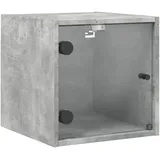 vidaXL Nachtschrank mit Glastür 35 x 37 x 35 cm Betongrau