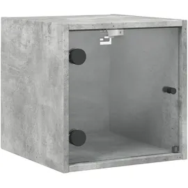 vidaXL Nachtschrank mit Glastür 35 x 37 x 35 cm Betongrau