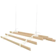 MonsterShop 6-Latten-Wäscheständer 1,2 m elfenbeinfarben