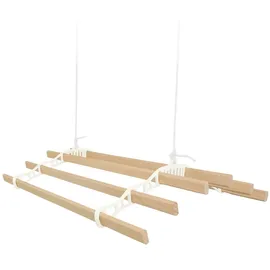 MonsterShop 6-Latten-Wäscheständer 1,2 m elfenbeinfarben