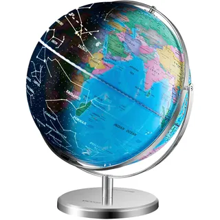 Vevor Beleuchteter Globus, 330,2 mm, pädagogischer Weltglobus mit stabiler Schwermetallbasis und LED-Sternbild-Nachtlicht, HD-gedruckte Karte, drehbar (Kartenbild und Handbuch AUF Englisch)