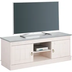 TV-Board HOME AFFAIRE "Indra", grau (weiß, grau), B:120cm H:45cm T:40cm, Massivholz, Sideboards, wahlweise in 2 Breiten, Fernsehtisch