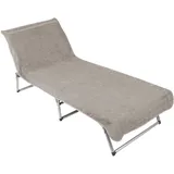 ZOLLNER Schonbezug - weiches und saugstarkes Strandtuch in 75x215 cm - waschbar bis 60°C - Baumwolle in grau - Fester Halt durch eingenähte Kapuze - Oeko Tex® Zertifiziert