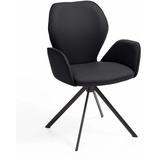 Niehoff Sitzmöbel Colorado Trend-Line Design-Armlehnenstuhl Eisen/Leder - 180° drehbar Napoli schwarz