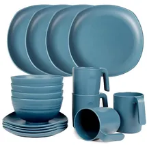 luxuskollektion Geschirrset PP Kinder Erwachsene Teller Schüsseln 16pcs quadratisch 3