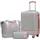 luxuskollektion COOLIFE Koffer-Set 3-tlg. grau/rosa