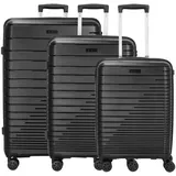 d & n d&n Travel Line 4600 4 Rollen Kofferset 3-teilig black