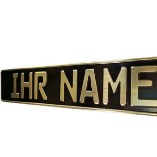Melsaro Wunschkennzeichen Namensschild Fun Kennzeichen Funschilder individuell mit Wunschtext 520x110 mm Autoschild Traktor Schild